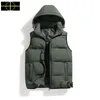 2023 New Cotton Vest Men's Hooded Large Vest Casual Men's Wear Solid stone Color Cotton island Dress Vest Men11