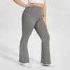 LU Pantaloni svasati da yoga sportivi elastici nudi taglie forti Pantaloni da fitness per il sollevamento dell'anca femminile color pesca Pantaloni a gamba larga