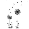 Wall Stickers Sticker Black Creative Pvc Dandelion Flower Tree Large Removable Living Room Etiqueta Da Parede