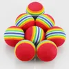 50pcs/bolsa EVA Bolas de golfe de espuma Rainbow Stripe Red/Azul/Amarelo Esponja de Bola Interior Bola Treinamento de Golfe Ajuda 231227