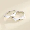 Кольца кластера, модное кольцо для пары, посеребренное, Солнце и Луна, регулируемые открытые украшения для женщин и мужчин, подарки на годовщину свадьбы и вечеринку