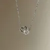 Girocollo di lusso colorato zircone cubico collana con pendente a farfalla per le donne regalo di gioielli con ciondolo a forma di cuore con strass di cristallo lucido