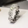 Choucong New Arrival Luxury Jewelry 925 Sterling Silver Marquise White Topaz CZ Diamond Petal Women Wedding Flower Band Ring for L294a