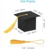 卒業クッキーギフトパッケージに使用される50個の黒い独身の帽子キャンディボックス2023卒業パーティー用品231227