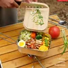 Dinnerware 900ml Stainless Steel Lunch Box With Cutting Board Portable Picnic Bbq Camping Bento Leak-proof Case Outdoor Tableware