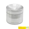 Chromium crusher herb grinders smoke kit 4Parts 50mm CNC Aluminum Alloy Herb Grinder Concave Top Spice ZZ