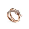 Solitaire Ring 925 Sterling Zilveren Knoop Ring Vrouwen Sieraden Plating 18K Rose Goud Luxe Merk Mode Valentijn Cadeau 221115314w
