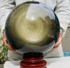 1pc Natural Golden Obsidian Ball Posited Globe Массаж
