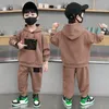 Baby Girl Boy Clothes Set Autumn Winter Hooded Pullover Top and Pant Suit Children 2 Pieces Outfits Kids Tracksuit Loungewear 231226