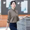 Blouses pour femmes Mode Femmes Chemises Blouse À Manches Longues Bureau Dames Travail Uniforme 2 Pièces Jupe Et Hauts Ensembles OL Style