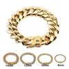 8 10 12 14 16 18 mm 316l stal nierdzewna Hip Hop Bracelets Wysokie polskie Miami Cuban Link Mężczyzn Kobiet punkowy łańcuch krawężnika motyla 278k