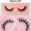 Visofree 3D Mink Lashes 10pairs/lot Mink False Eyelashes Wispy Luxury Lashes Reusable Fluttery Fake Eyelashes 16mm Makeup Lashes 231227