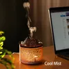 Vulkaan Diffuser Essentiële Oliën Kwallen Cool Mist Luchtbevochtiger Vlam Aroma Diffuser voor Slaapkamer Geur voor Thuis 180ml 7 Kleur 231226