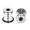 Ohrstecker 2 Stück Unisex Kristall Zirkonia Hantel Hanteln Edelstahl Schraube Damen Herren Ohr Ohrring Piercing Schmuck