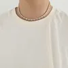 Ketten Bling Heart Halskette Messing CZ Stein Tenniskette ECED Choker für Männer Frauen Geschenke