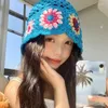 Berety japońskie słodkie dzianinowe czapki loli dla kobiet wiosna i letnia koreańska moda ulica snap kolorowe puste kuche pullover