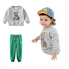 Autumn Baby Girl Boy Clothes Set Children Sports Cartoon Bear Sweatshirt Top and Pants Buttom Two Piece Suit Cotton Tracksuit 231226