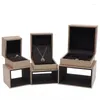 Pochettes à bijoux boîtes en papier et emballage en similicuir doré boîte-cadeau de noël bague de mariage bracelet bracelet boîte à pendentif.