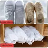 100Pcs Non Woven Shoe Dust Covers Dustproof Drawstring Clear Storage Bag Travel Pouch Bags Home Organization 231227