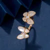 Van Clover – bagues de créateur pour femmes, bagues de qualité originales, bague papillon, or Rose, coquille blanche, anneaux réglables