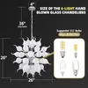 Art deco chandelier Hand blown glass chandelier Hanging light fixtures for Bedroom Dining room Living room Kitchen (can be customized in size and color)