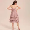 Flickaklänningar Yzymanualroom Chiffon Junior Bridesmaid Dress med kaskade ruffles A-Line Scoop Kne-Length 2-15T