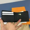 Portefeuille court de styliste en cuir noir pour hommes, nouveaux cadeaux, avec boîte pour porte-carte de crédit et collecte d'argent