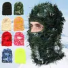 Bandane 2024 Hip Hop Balaclava Distressed Berretti a maglia Full Face Maschera da sci Donna Outdoor Camouflage Fuzzy Berretti Cappello