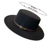 Fashion Fedora White Black Wide Brim Fedora Hat Ladies Imitation Wool Felt Hats with Leather Belt Decor Panama Jazz Cap 231226