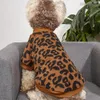 Chiot pull chiens pull pour animaux de compagnie hiver imprimé léopard bouledogue français vêtements chauds chien vêtements 231226
