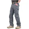 Calças masculinas 2024 carga homens multi bolso ao ar livre tático sweatpants militar exército impermeável secagem rápida elástica calças de caminhada