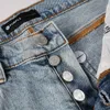 Lila Jeans Designer Jeans Herrenhose Vintage Patchwork Luxus Punk Denim Punktmuster Herrenhose Retro Lila Markenjeans