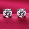 2017 White Gold Plated 4 Prongs Sparkling Cubic Zirconia Simulated Diamond Post CZ Stud Earrings 3mm 4mm 5mm 6mm 8mm 10mm289C