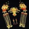 Chiński styl panny młodej starożytny kostium phoenix koronet czerwone ozdoby nakrycia głowy pobieraj pełną sukienkę Cheongsam Dekorat 2426