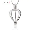 Cluci Heart Cage Pendant 925 Sterling Silver Pearl Pendant 3st Beads Holder Accessories for Women Authentic Silver Jewelry S1810335a