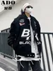 Otoño invierno chaquetas para hombres Racer Biker uniforme de béisbol Varsity Bomber ropa masculina carreras mujeres suelta Hip Hop abrigo de algodón 231226