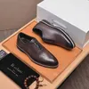 Designer Berluti klänningskor läder sneaker herrskor Berluti Bruti Mens High End Quality Cow Shoes Business Dress Leather Shoes Casual Step On Wnpih