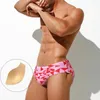 Roupa de banho masculina sexy bolsa esporte surf maiô verão cintura baixa respirável maiô moda masculina secagem rápida praia nadar briefs