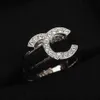 2023 Luxury Quality Charm Band Ring With Diamond in Silver Plated Hollow Design Have Box Stamp PS320228H