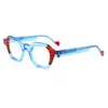 Sunglasses Frames Acetate Fiber Glasses Frame Polygonal Flat Light Fashion Candy Color Splicing