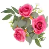 Decorative Flowers Candlestick Garland Decor Wedding Ring Rings For Pillars Wreaths Cloth Flower Artificial