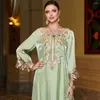 Vêtements ethniques Elegant Abaya Satin Dubai Party Robe de soirée Femmes musulmanes Long Robe Broderie Floral Islamic Turquie Kaftan Robes