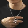 Łańcuchy UNICURSAL Heksagram Naszyjnik ze stali nierdzewnej Symbol religijny Symbol Thelema Święta Geometria Naszyjniki dla kobiet mężczyźni biżuteria amulet