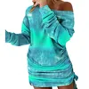 Casual Dresses Women Dress Tie Dye Gradient Color Lady Romantic All Match Spring for Daily Wear