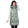 Gilets pour femmes Mode Gilet Pardessus Plus Taille Puffer Solide Couleur Femmes Chaud Sans Manches Longue Type Veste À Capuche Résistant Au Froid