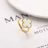 Merk luxe klaver ontwerper Chinese ring 18k goud groen wit rood zwart steen charme diamant emotie nagel vinger verlovingsring sieraden 63