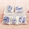 Pillow Vintage Chinese Style Cushion Cover Cotton Linen Blue and White Porcelain Pillow Case for Sofa Car Home Decorative Pillows Cases