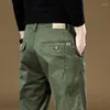 Erkek pantolon giyim iş kargo pamuklu düz renk giymek Kore jogger haki gri sıradan pantolon erkek boyutu 29-36