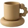 Moderne Cup Set 11 Oz Sublimatie Keramische Mok Koffie Creatieve Water Handgreep 325 Ml Vet Met Bodem Schotel 231226