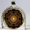 Drop Fashion Buddhist Sri Yantra Pendant Halsband Sacred Geometry Sri Yantra Jewelry Jewely Whole1296Z